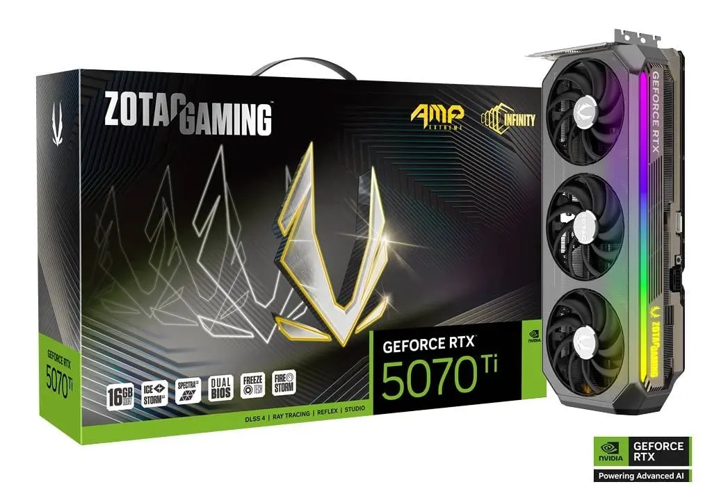 ZOTAC GAMING GeForce RTX 5070 Ti AMP Extreme INFINITY 16GB GDDR7 - BLACK