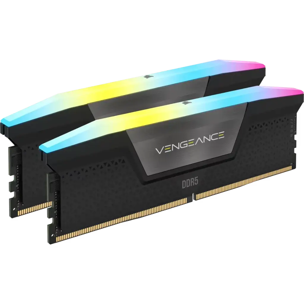 64GB CORSAIR VENGEANCE 6000 M/Ts C38 DDR5 (32GBX2) RGB RAM - BLACK