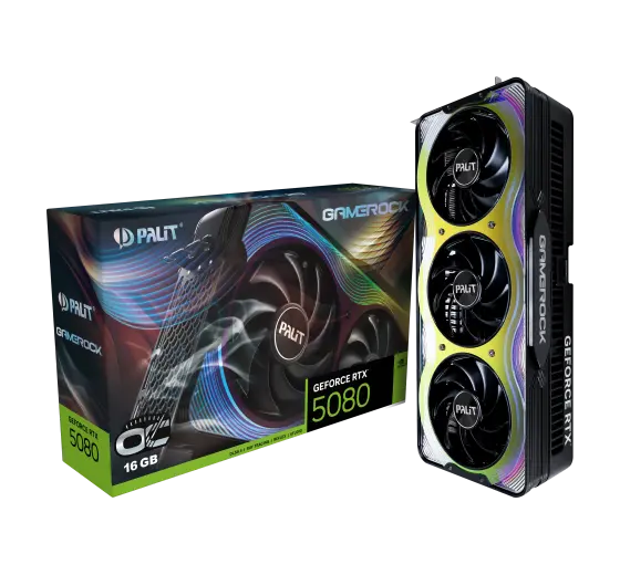 PALIT GeForce RTX™ 5080 GameRock OC 16GB GDDR7 - BLACK