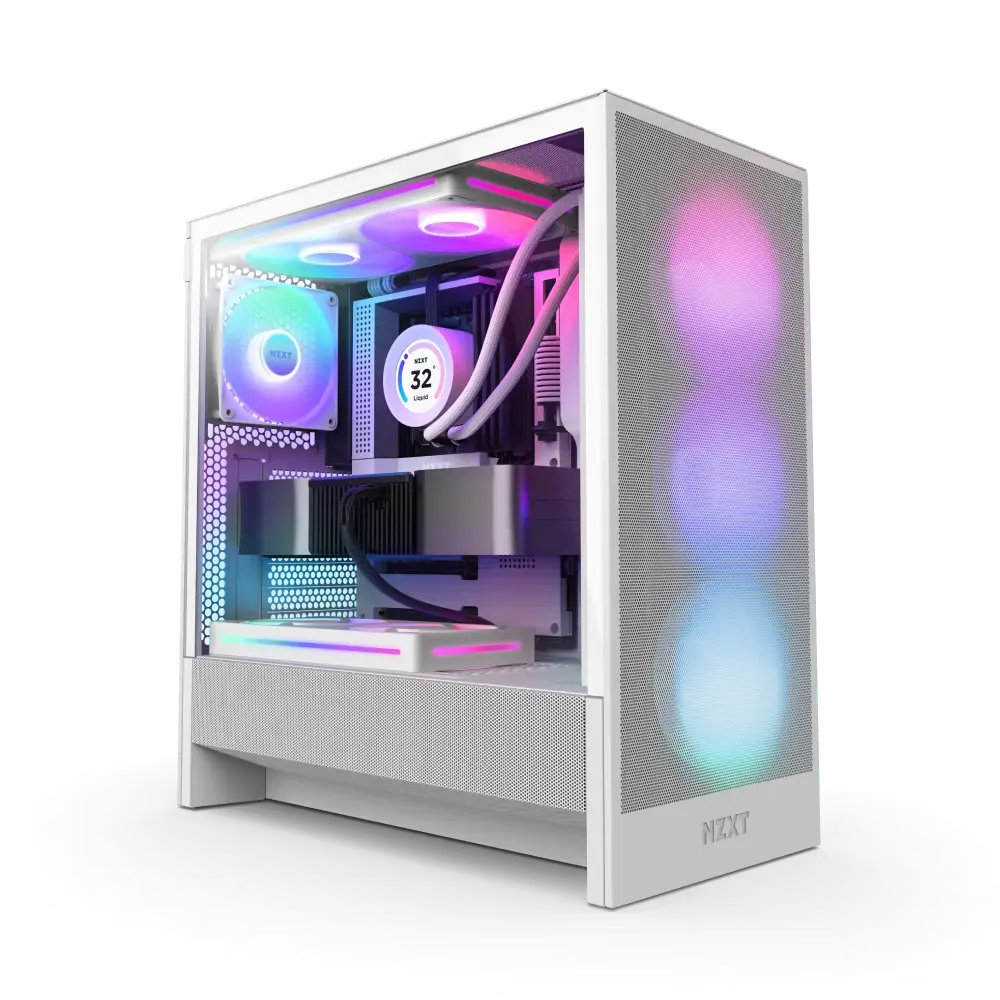 NZXT H5 FLOW 2024 EDITION ALL MID TOWER RGB FANS - WHITE