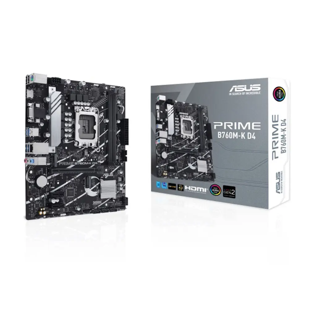 ASUS PRIME B760M-K D4 INTEL LGA 1700 DDR4 PCIe 4.0 MICRO-ATX - BLACK