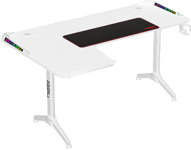 TWISTED MINDS CORNER GAMING DESK LEFT RGB 160*100*75 CM - WHITE
