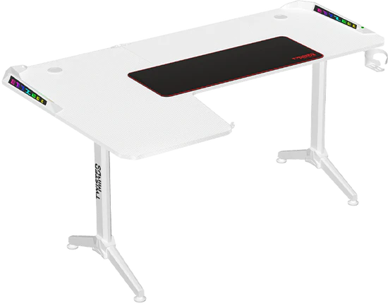 TWISTED MINDS WARRIOR L SHAPED GAMING DESK RGB LEFT 160*100*75 CM - WHITE