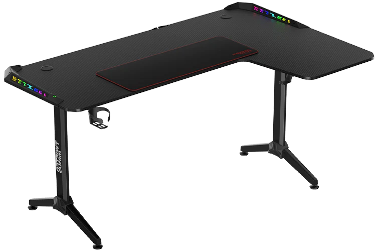 TWISTED MINDS CORNER GAMING DESK RIGHT RGB 160*100*75CM - BLACK