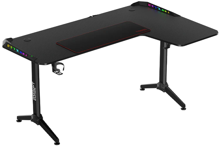 TWISTED MINDS WARRIOR L SHAPED GAMING DESK RGB RIGHT 160*100*75 CM - BLACK