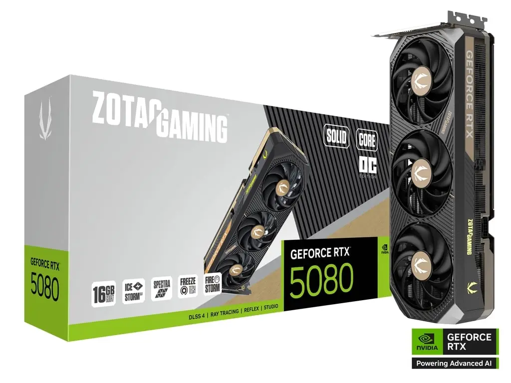 ZOTAC RTX 5080 SOLID CORE OC SSF 16GB GDDR7
