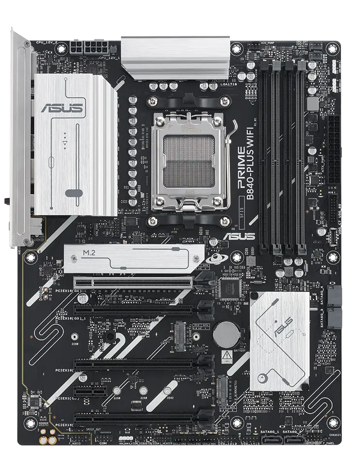ASUS PRIME B840-PLUS WIFI AM5 AMD ,B840 ,USB10G ,WIFI ,AURA