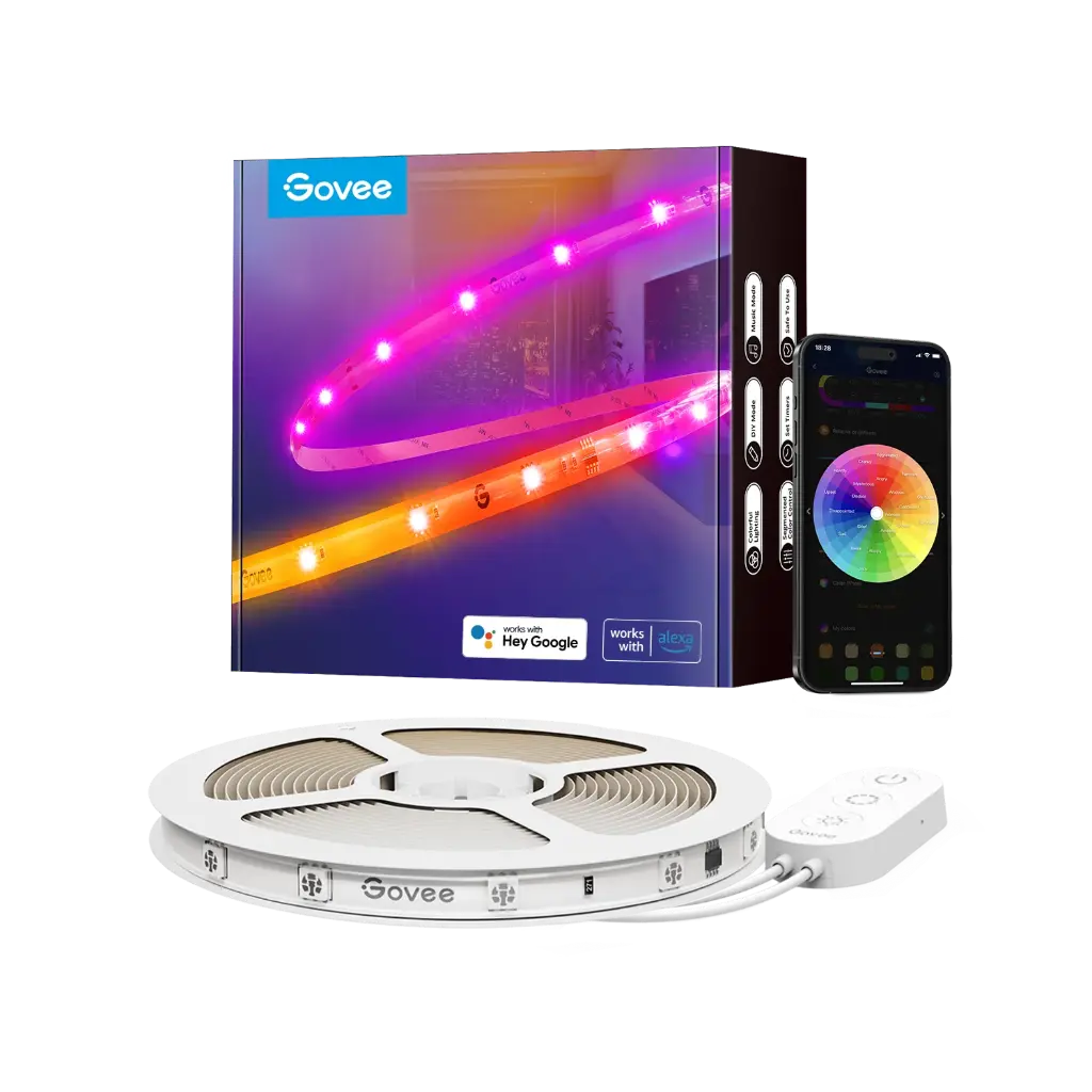 GOVEE LED STRIP LIGHTS WITH PROTECTIVE COATING (16.4Ft OR 5M) RGBIC