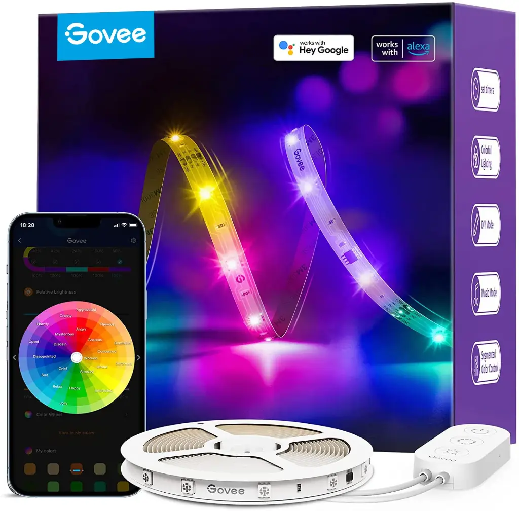 GOVEE BASIC WI-FI + BLUETOOTH LED RGBIC STRIP LIGHTS