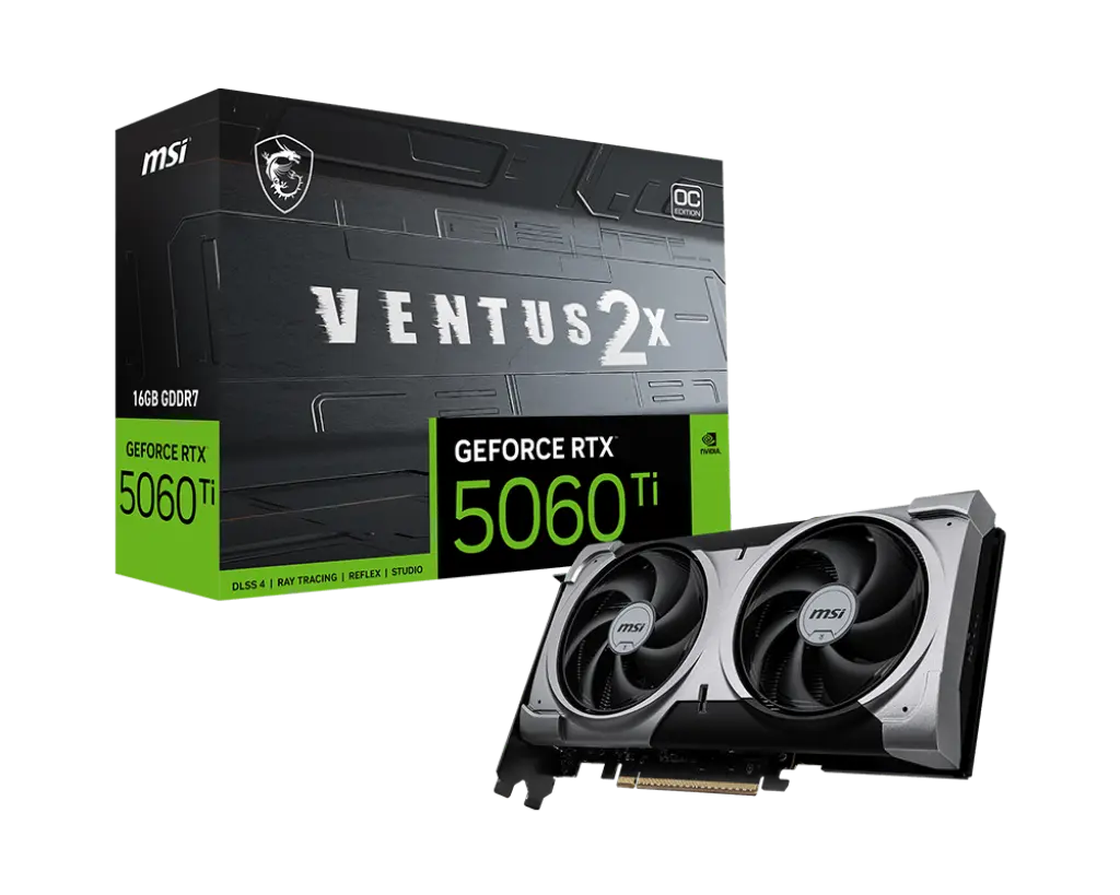 MSI GeForce RTX™ 5060 Ti VENTUS 2X OC PLUS 16GB GDDR7 - BLACK