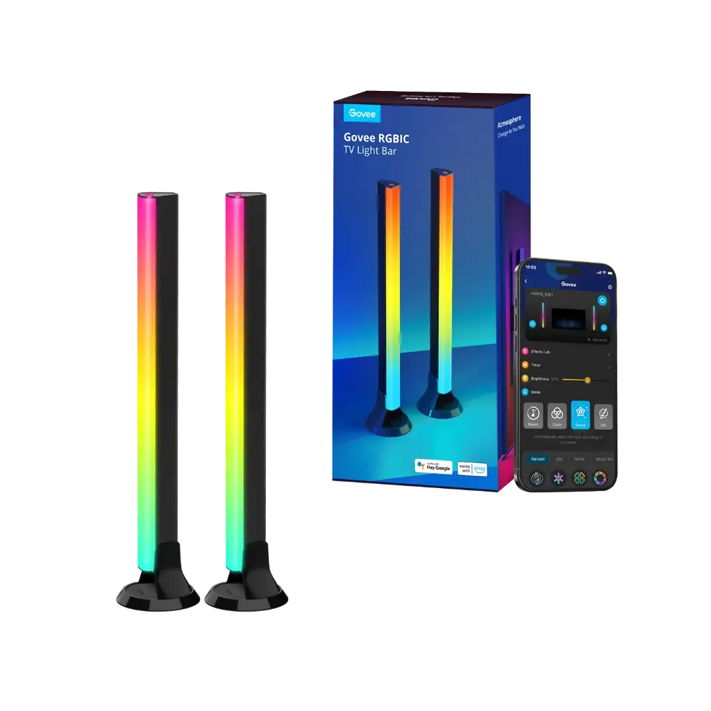 GOVEE FLOW PLUS RGBIC TV LIGHT BARS (45" - 70")- BLACK