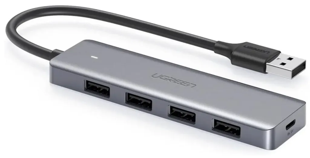 UGREEN USB 3.0 HUB 4 PORTS WITH MICRO USB POWER - BLACK