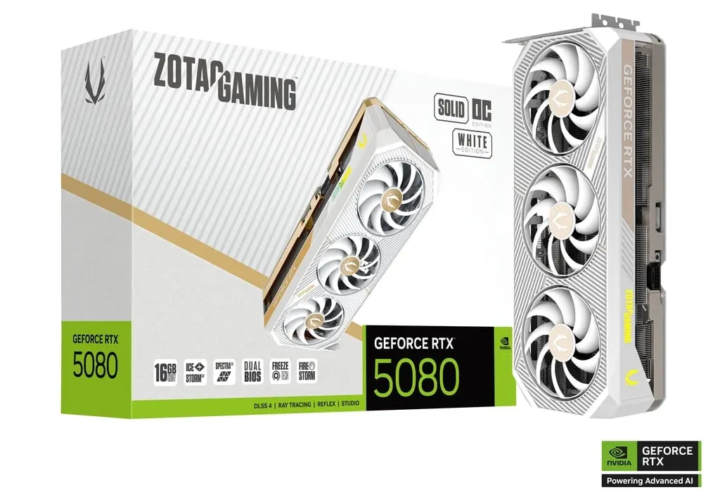ZOTAC GAMING GeForce RTX 5080 SOLID OC 16 GB GDDR7 - WHITE