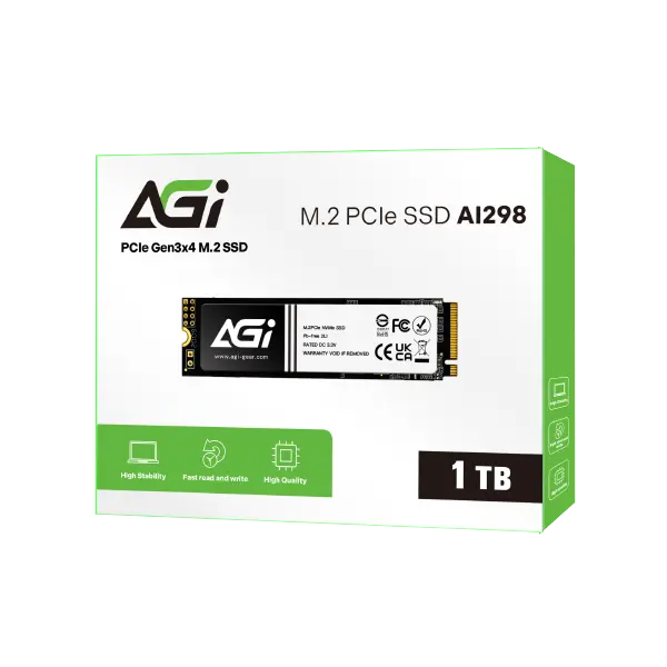 AGI AI298 1TB PCIe 4.0 NVMe Read:3200MBs Write:1700MBs
