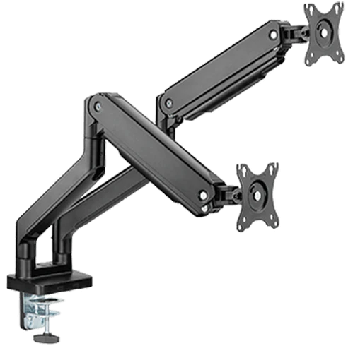 TWISTED MINDS DUAL MONITOR HEAVY DUTY SPRING ASSISTED MONITOR ARM (17"- 35" 100^100 16KG) - BLACK