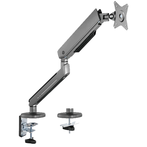 TWISTED MINDS SINGLE PREMIUM GAMING RGB LIGHTING  MONITOR ARM (17"-32" 100^100 9KG) - GREY