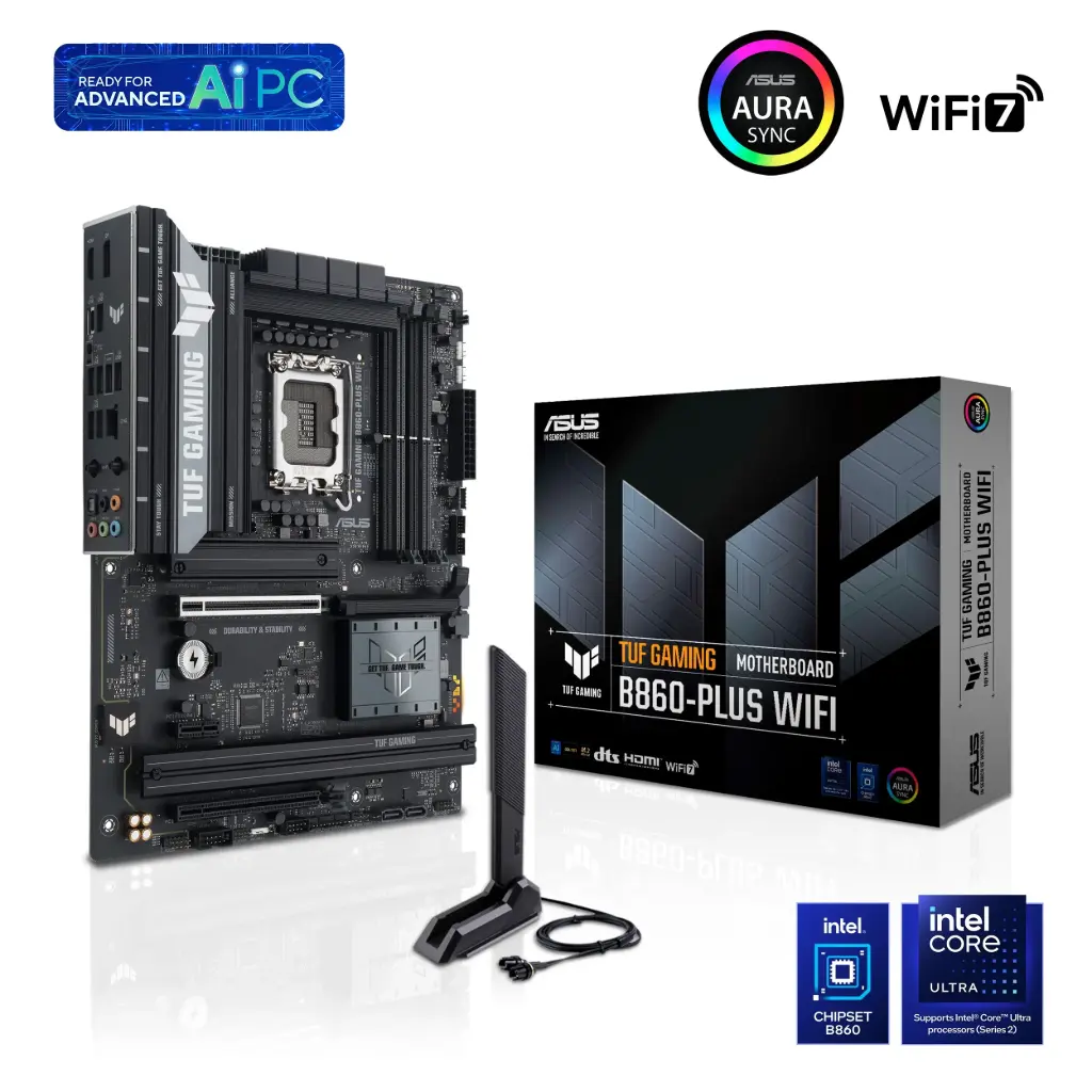 ASUS TUF GAMING B860-PLUS WIFI INTEL LGA 1851 DDR5 PCIe 5.0 ATX - BLACK