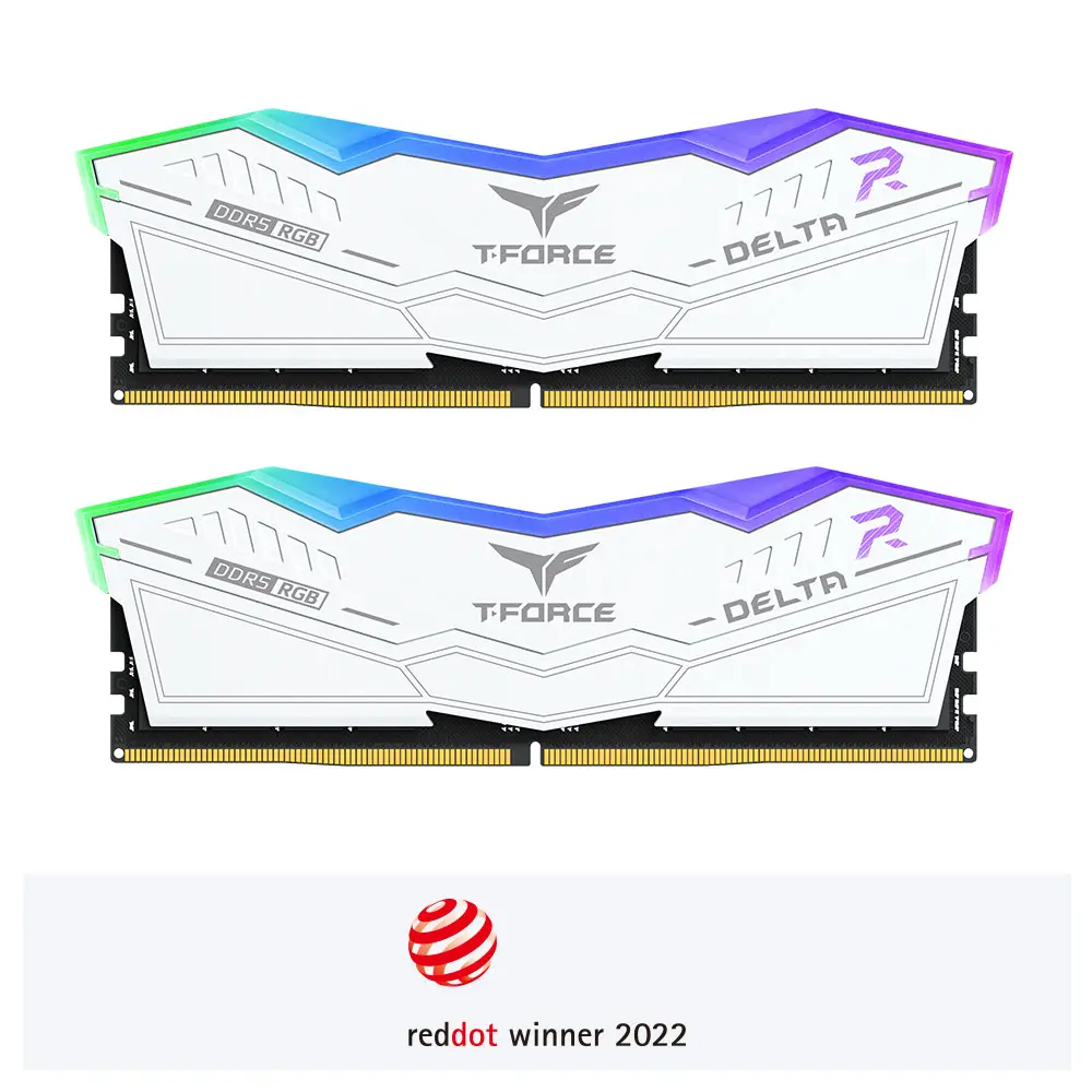 32GB TEAMGROUP T-FORCE DELTA 6000 MT/s DDR5 (16GBX2) RGB - WHITE