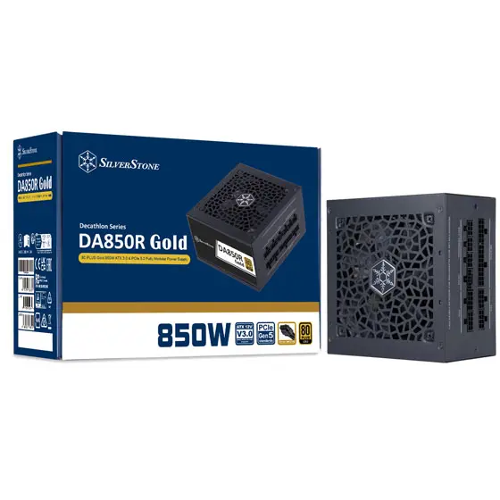 SILVERSTONE DA850R 850W GOLD ATX 3.0 & PCIe 5.0 FULLY MODULAR - BLACK