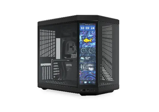 HYTE Y70 TOUCH INFINITE DUAL CHAMBER MID TOWER ATX PC - PITCH BLACK
