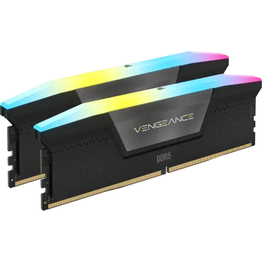 64GB CORSAIR VENGEANCE 6000 M/Ts C38 DDR5 (32GBX2) RGB RAM - BLACK