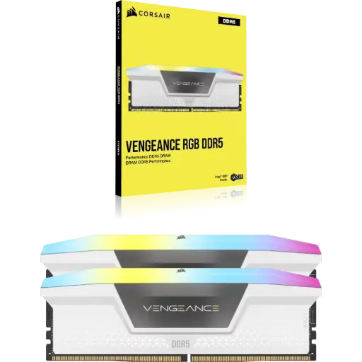  32GB CORSAIR VENGEANCE 6400 M/Ts C36 DDR5 (16GBX2) RGB RAM - WHITE