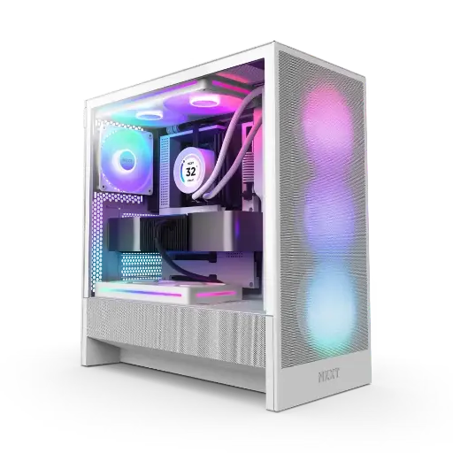 NZXT H5 FLOW 2024 EDITION ALL MID TOWER RGB FANS - WHITE