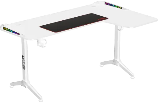 TWISTED MINDS CORNER GAMING DESK RIGHT RGB 160*100*75 CM - WHITE