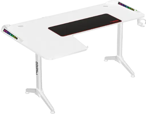 TWISTED MINDS CORNER GAMING DESK LEFT RGB 160*100*75 CM - WHITE