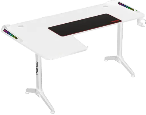 TWISTED MINDS WARRIOR L SHAPED GAMING DESK RGB LEFT 160*100*75 CM - WHITE