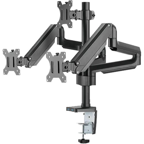 TWISTED MINDS PREMIUM TRIPLE MONITOR ARM, STAND AND MOUNT - BLACK