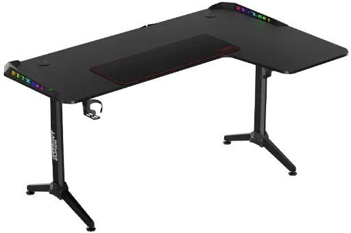 TWISTED MINDS CORNER GAMING DESK RIGHT RGB 160*100*75CM - BLACK