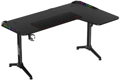 TWISTED MINDS WARRIOR L SHAPED GAMING DESK RGB RIGHT 160*100*75 CM - BLACK