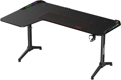 TWISTED MINDS WARRIOR L SHAPED GAMING DESK RGB LEFT 160*100*75 CM - BLACK