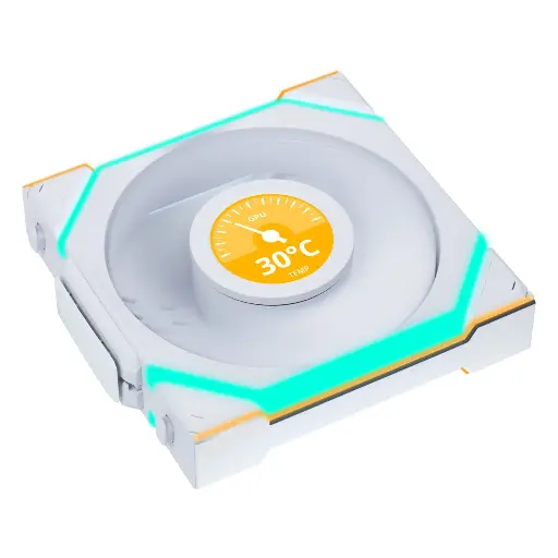 LIAN LI UNI FAN SL-LCD WIRELESS 28MM LCD 120MM (REVERSE BLADE) FAN 1PCS - WHITE