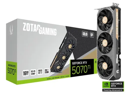 ZOTAC GAMING GeForce RTX 5070 Ti SOLID SFF 16GB GDDR7 - BLACK