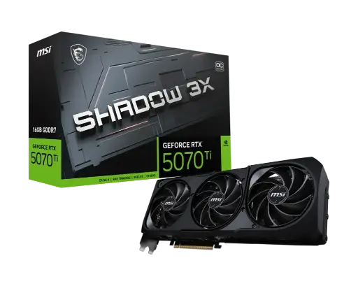 MSI GeForce RTX™ 5070 Ti 16GB SHADOW 3X OC GDDR7 - BLACK