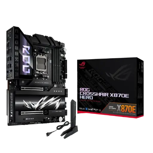 ASUS ROG CROSSHAIR X870E HERO AMD AM5 DDR5 PCIe 5.0 ATX MOTHERBOARD - BLACK