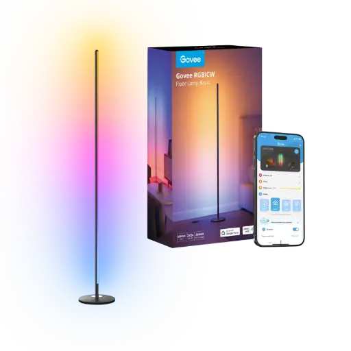 GOVEE RGBICW SMART CORNER FLOOR LAMP - BLACK