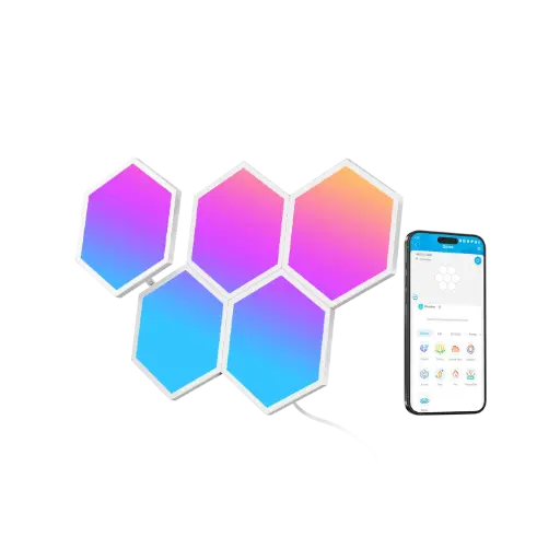 GOVEE GLIDE HEXAGON RGBIC LIGHT PANELS (5PCS) - WHITE