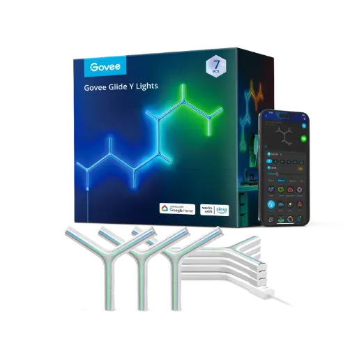 GOVEE GLIDE Y SHAPE RGBIC LIGHT PANEL (7 PCS) - WHITE