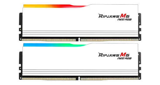 64GB G.SKILL RIPJAWS M5 NEO 6000 M/Ts DDR5 (32GBx2) RGB RAM - WHITE
