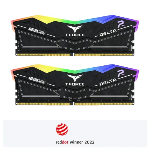 32GB TEAMGROUP T-FORCE DELTA 6000 M/Ts DDR5 (16GBX2) RGB RAM - BLACK